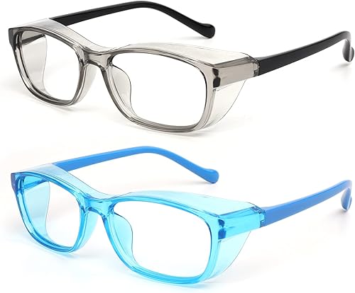 Miniatura 8 de ALWAYSUV Paquete de 2 lentes de seguridad para niños, antiempañamiento, bloqueo de luz azul, lentes transparentes de 5 a 12 años