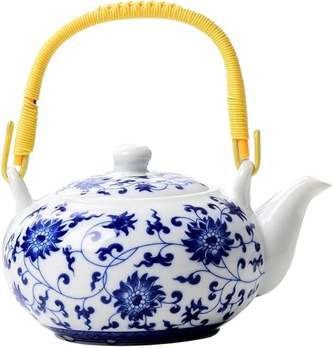 Zerodeko Tetera con mango Tetera de cerámica vintage Kungfu Tetera de gran capacidad para hotel de oficina