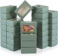 Vista 20 de Zonon 30 piezas de cajas de jabón para embalaje casero, mini cajas de regalo de papel kraft con ventana para panadería, caramelos, fabricación