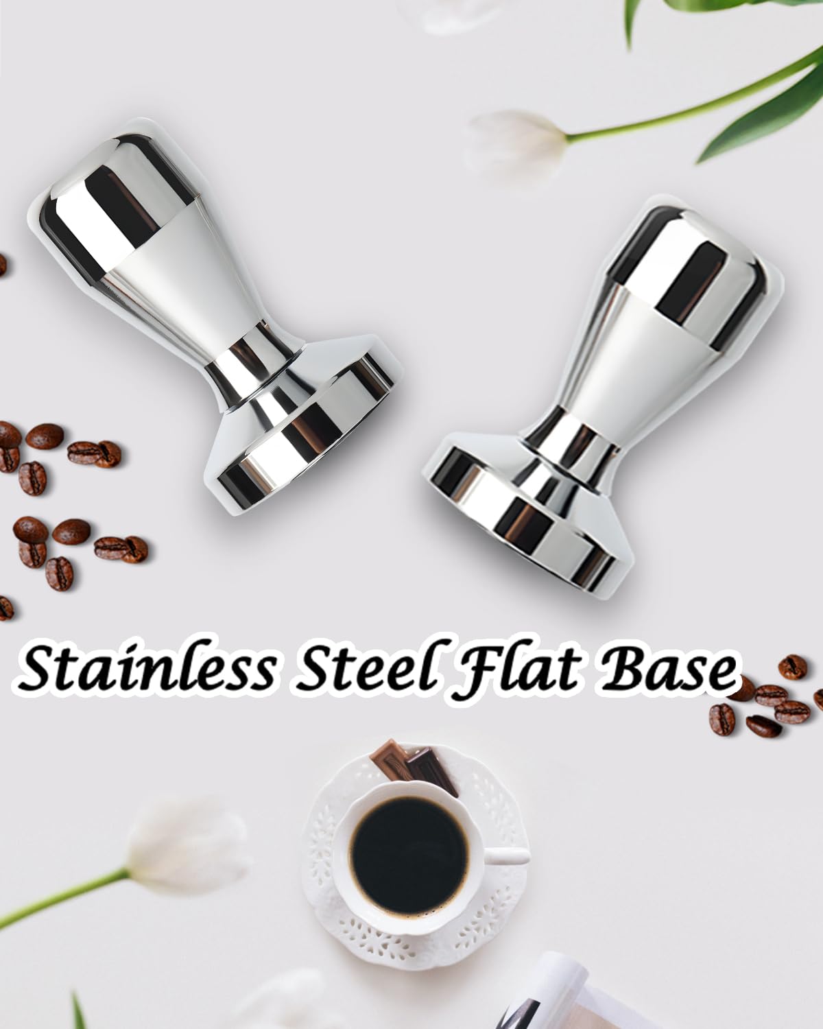 51mm Stainless Steel Espresso Tamper Flat Base Coffee Tamper Tamper Tool Espresso Expresso Hand Press Tamp Espresso Accessories — view 9
