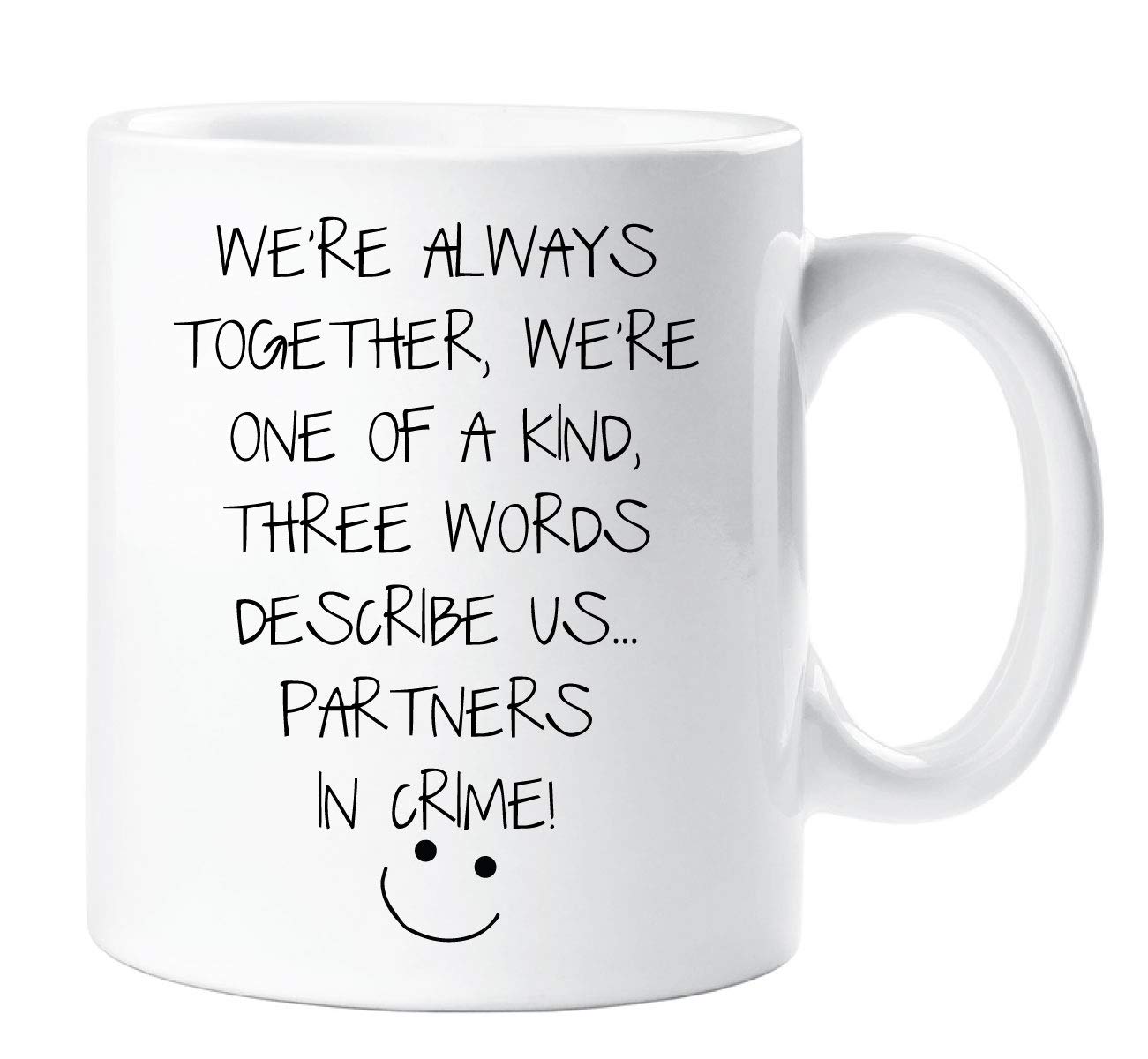 60 Second Makeover Women's White Limited Partners In Crime Mug Best Friend Funny Best Friend Present Bestfriend Mug Cup Friendship Presents Humour Coffee Cup For Bestie Bff