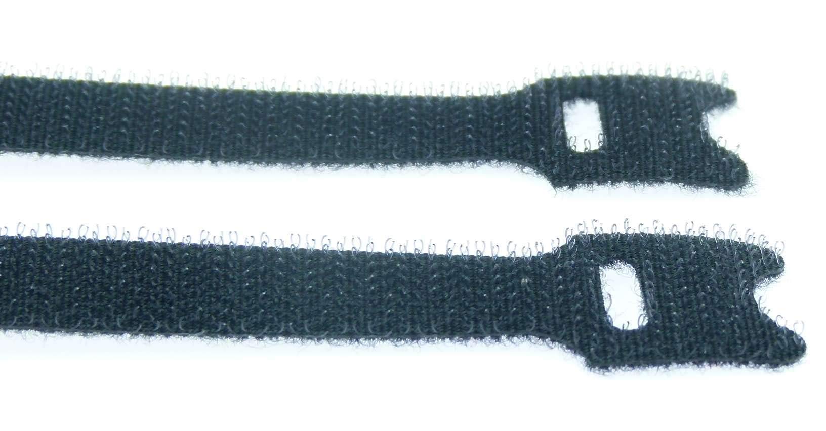 300 x Klettkabelbinder Schwarz 150 mm, 200 mm & 300 mm lang - Klett Kabelbinder Kabel-Klettband - Wiederverschliessbar/Wiederverwendbar (300, Länge gemischt Schwarz)