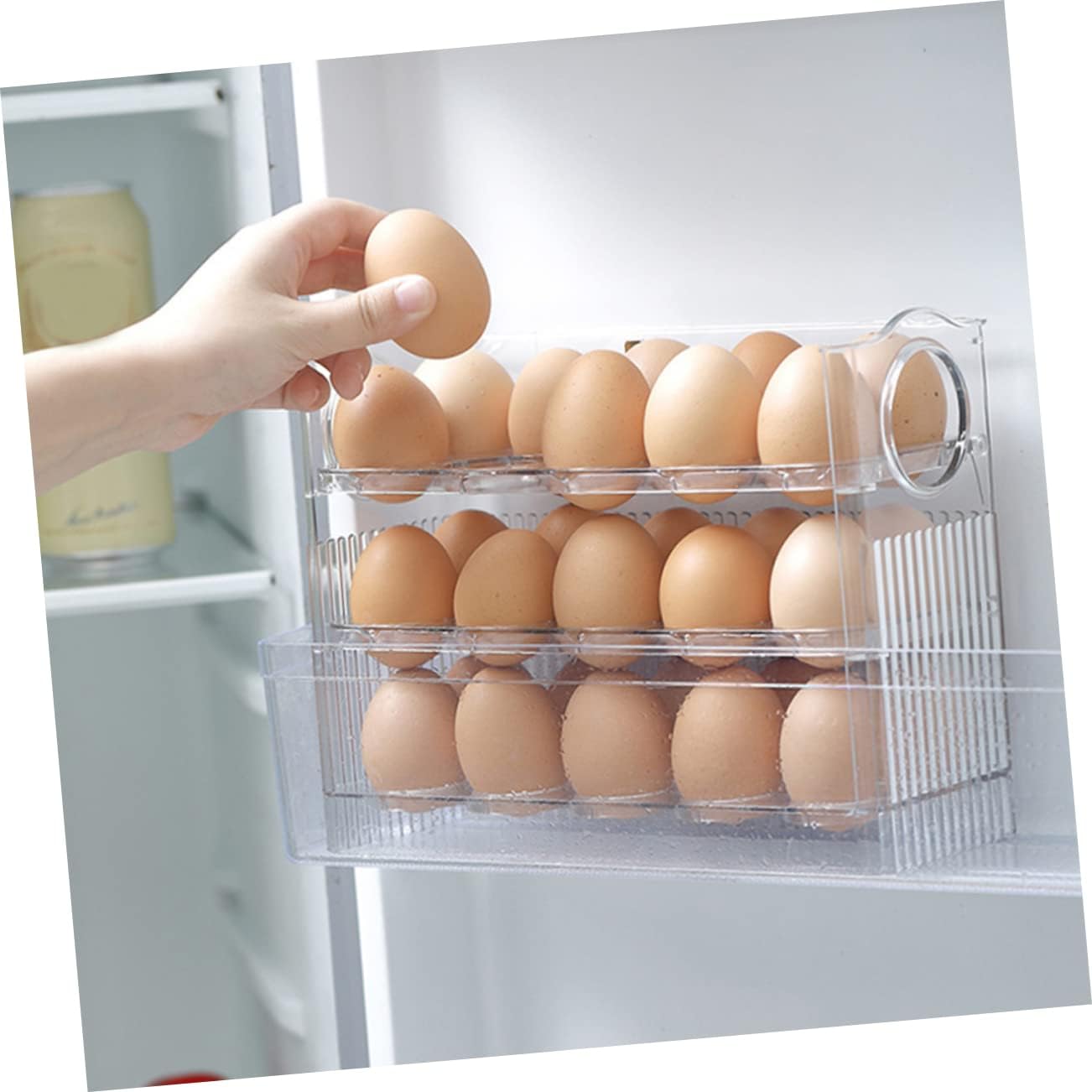 Egg Storage Egg Organizer for Refrigerator Fridge Storage Containers Deep Grooves