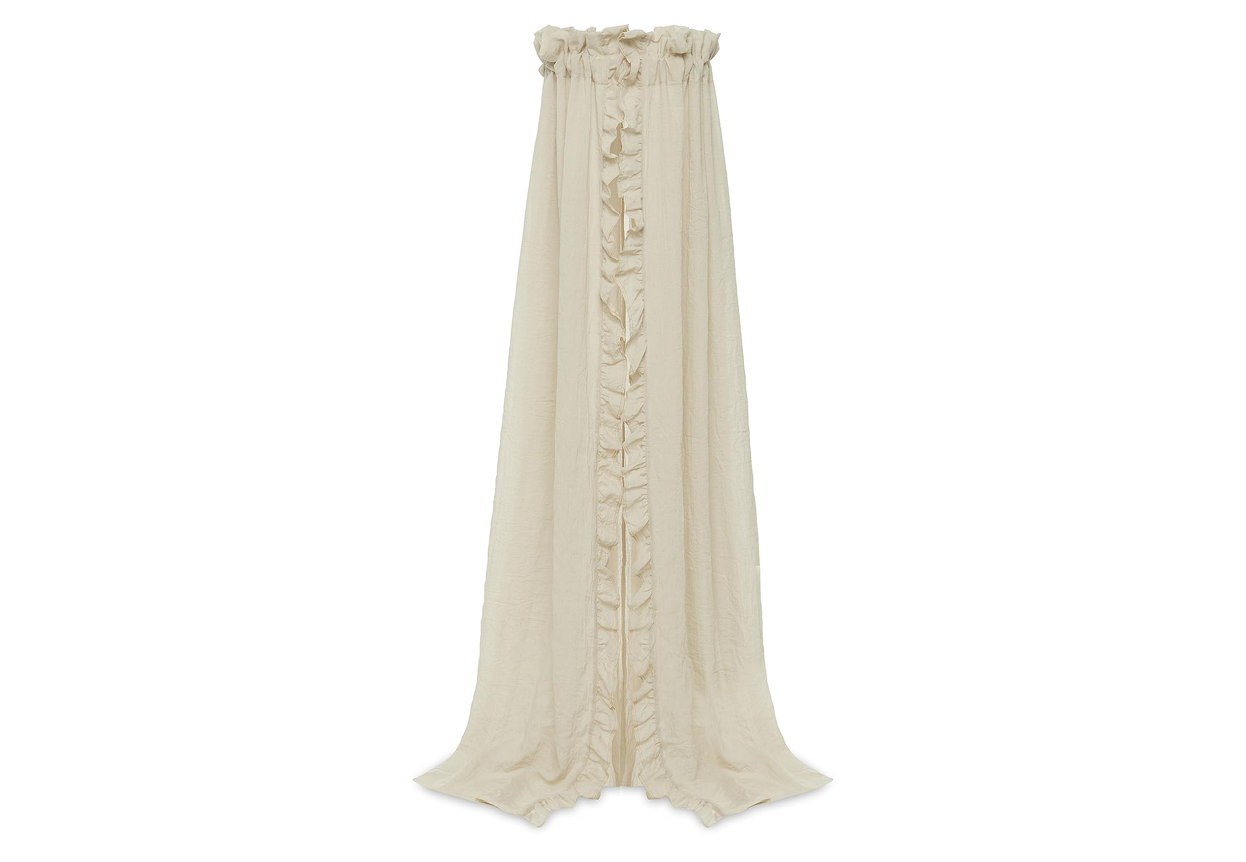 Jollein Betthimmel Vintage Ruffle Nougat - Höhe 155 cm - Baldachin Kinderzimmer Babybett - Beige