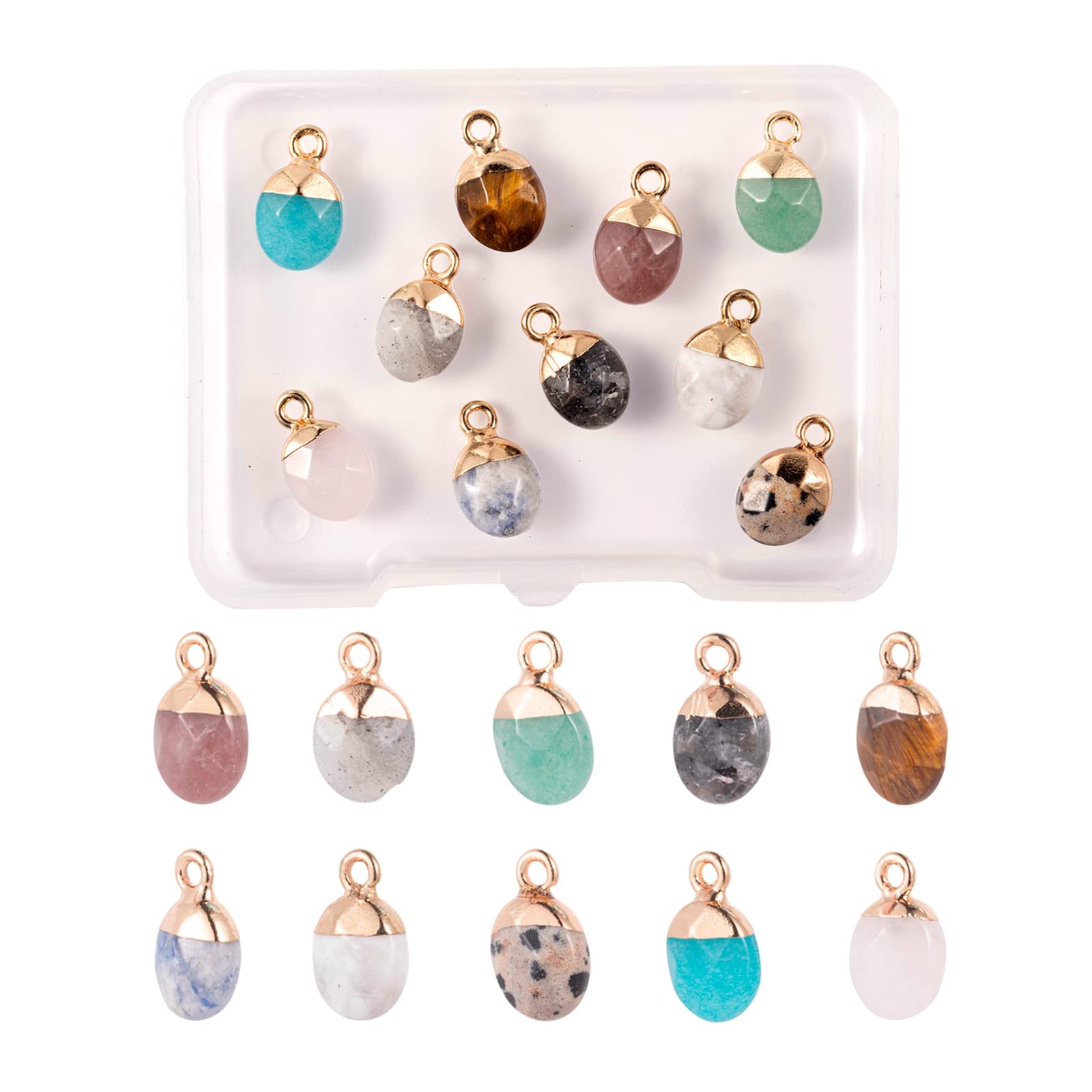 BEEFLYING Ciondoli con pietre preziose naturali a forma di fodero ciondoli pietre preziose sfaccettate cristallo agata pietra charms per gioielli collane fabbricazione braccialetti