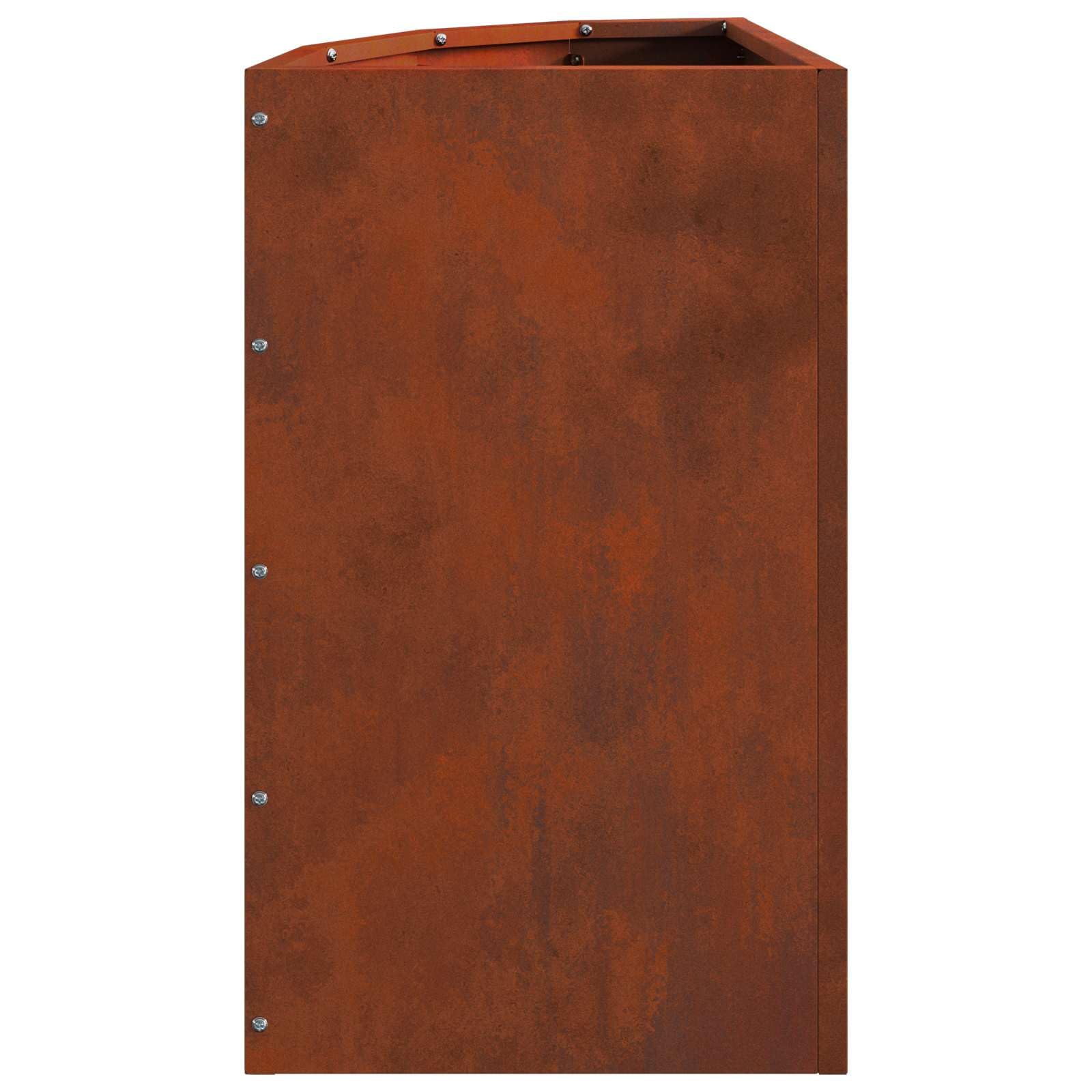 Eckpflanzer Rostig aus wetterfestem Stahl 30 x 30 x 50 cm für Garten Balkon Terrasse, blumentopf pflanzgefäß kübel Kasten Schale hochbeet balkonkasten mit abflussloch und bewässerung