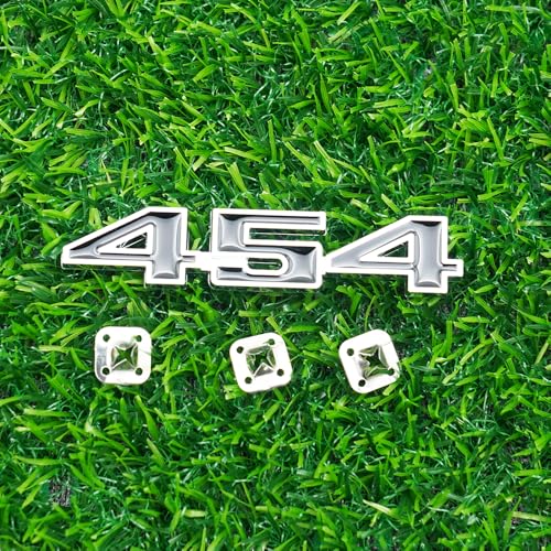 Image of Right & Left Badge 3D Emblems Nameplate Replacement for 3975410 1970-1974 inch454 inch 2Pc (Chrome Black)