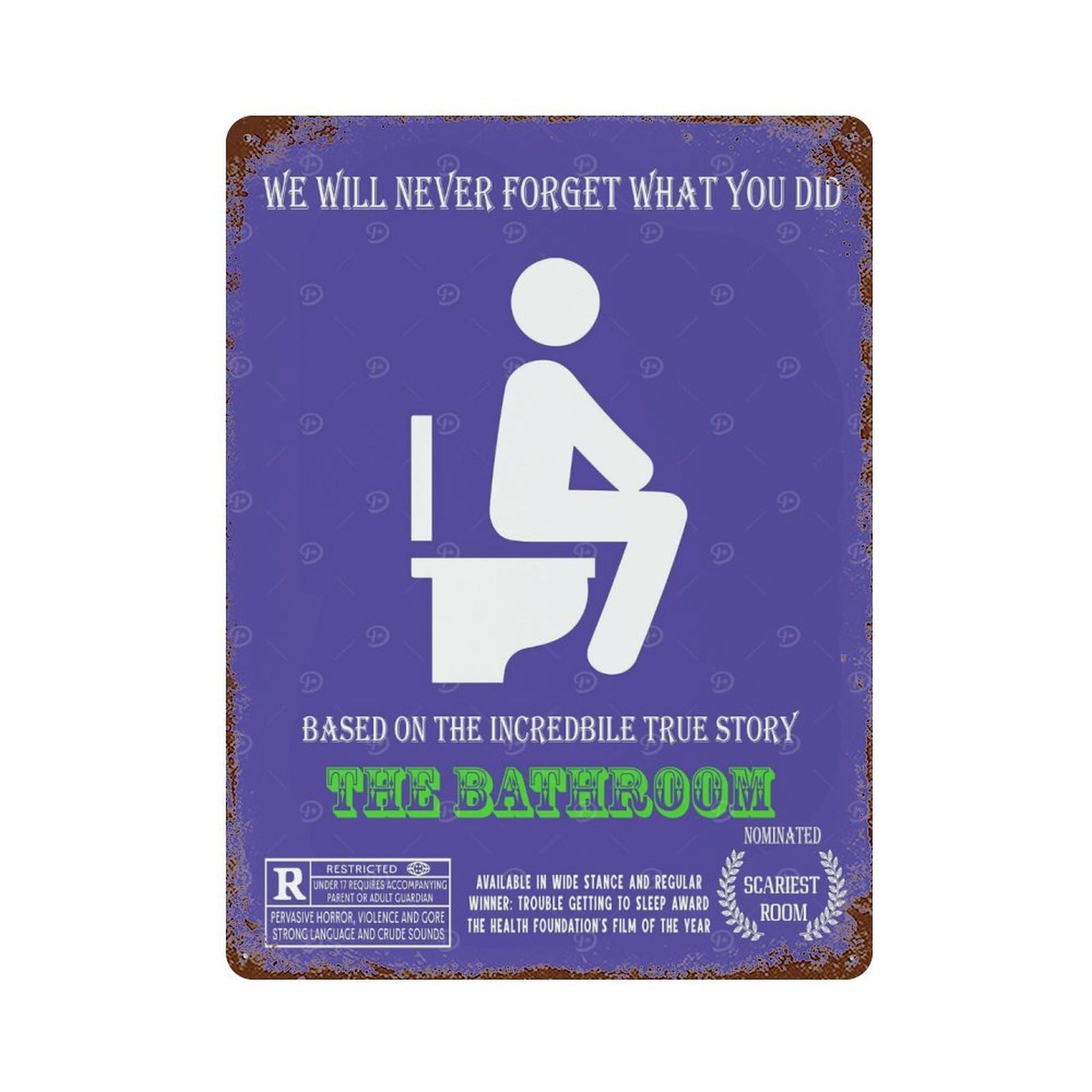 Toilet 15.7"x11.8" Retro Metal Sign, Industrial Home Decor for Office, Studio And Wall Decor
