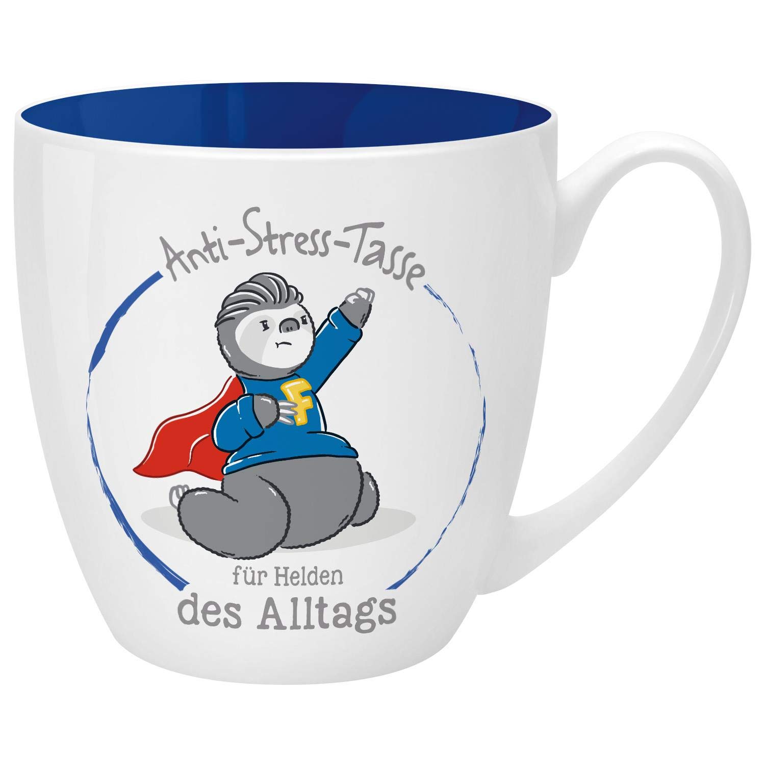 GRUSS & CO Anti-Stress-Tasse Motiv "Helden" | Tasse mit Spruch, 45 cl, New Bone China | Geschenk für Ihn | 46264