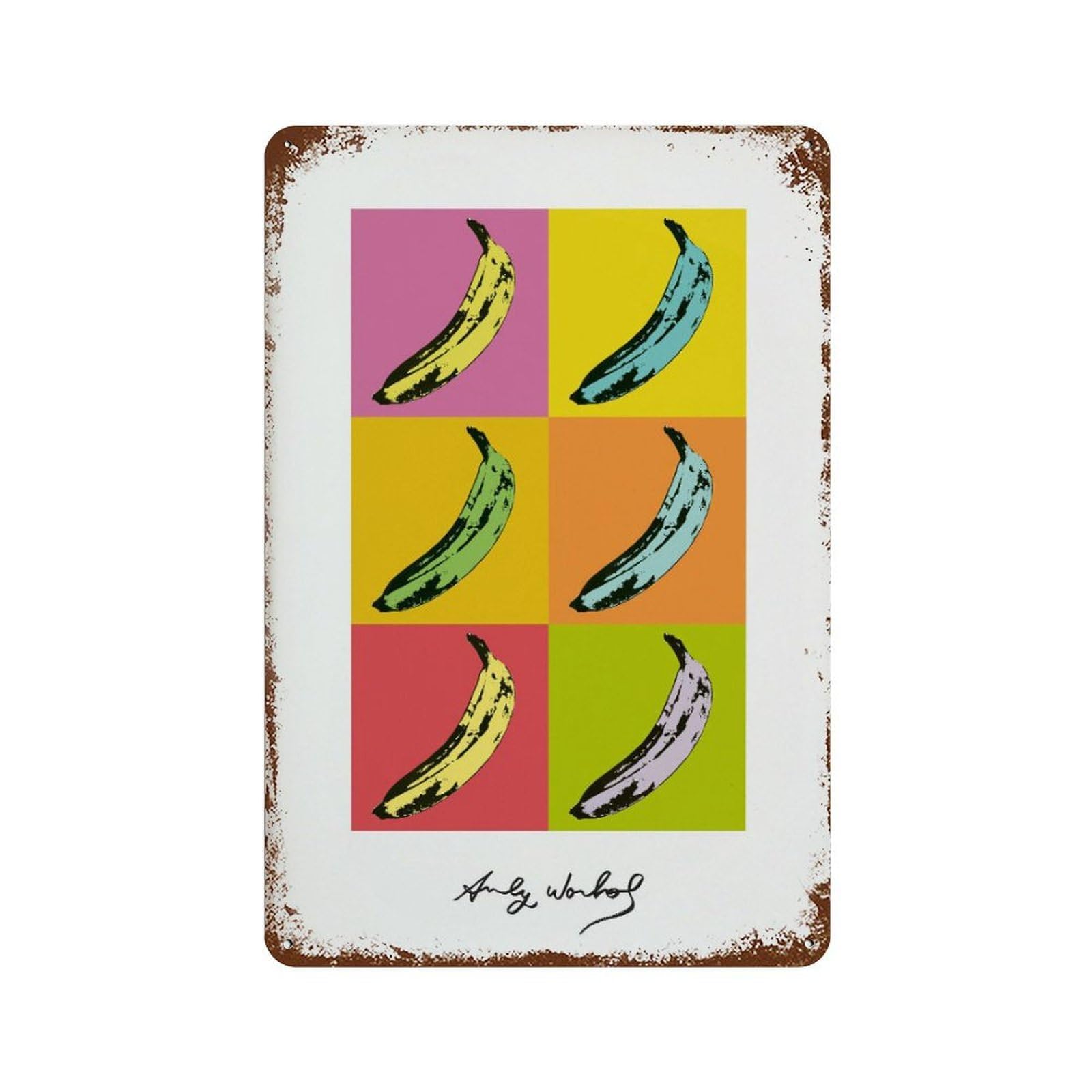 xiaoxiaoshen Andy Warhol Banana Pop Retro Home Decor Wall Decor Art Metal Tin Poster Modern Home Decor Art Home Bar Shop Decorations Vintage Sign 30x20cm