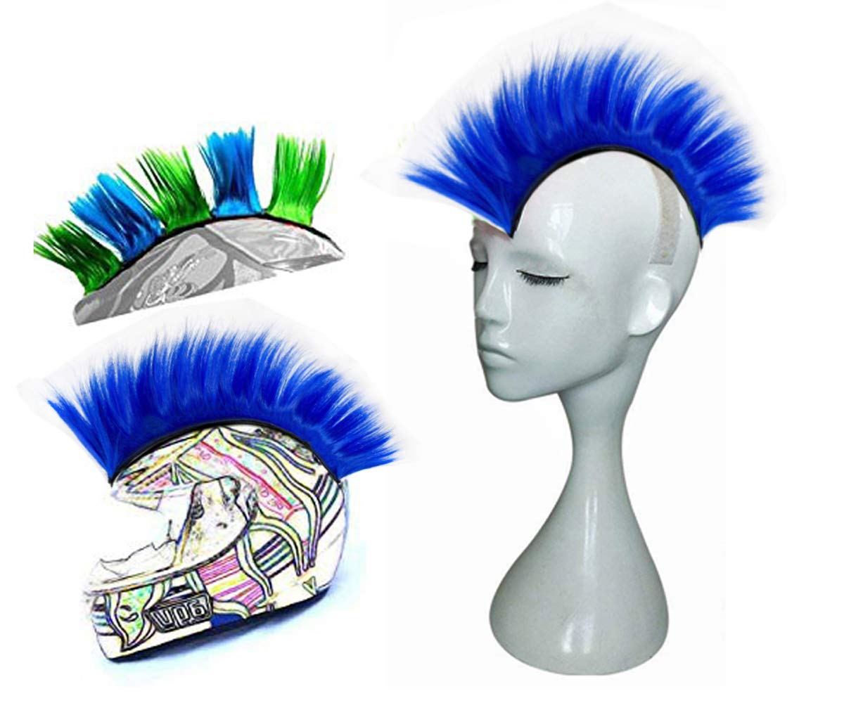 Hai Hong Mohawk for Helmet Synthetic Wigs Real Hair Helmet Mohawk Helmet Decoration Hawk for Motorcycle Bicycle Snowboarding Skiing Biking Cycling Helmets, Reusable Design Hawk (Helmet Not Included)