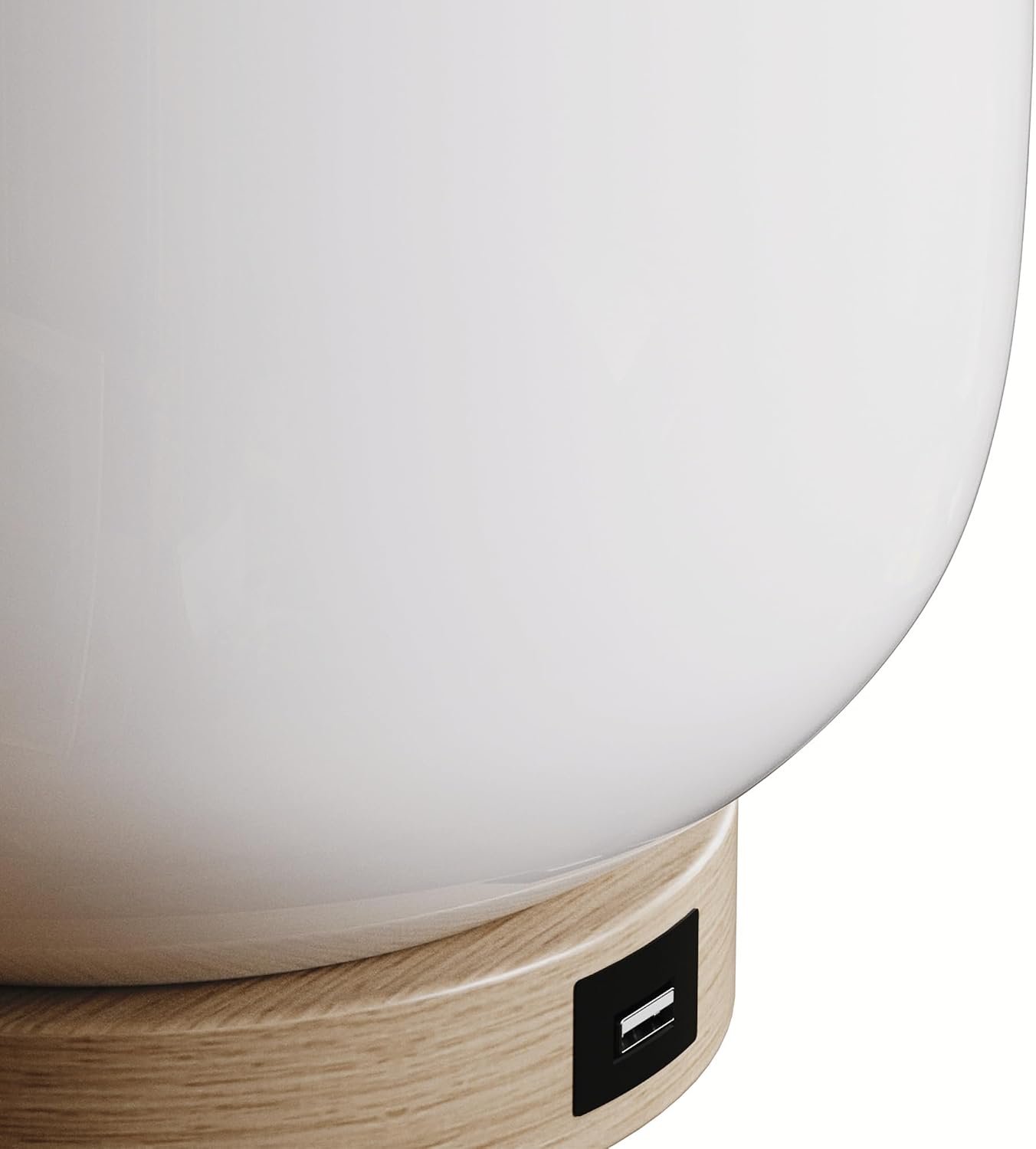 Maxax 26" White Ceramic Table Lamp, Farmhouse Bedside Nightstand Lamp with USB Ports for Bedrooms Living Room, ETL Listed