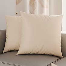 PETTI Artigiani Italiani - Pair of Pillow Cases 40 x 40 cm in Microfibre, Pillows for Bedroom Furniture, Sofa, Set of 2 Cushion Covers, Plain Beige Pillowcase, 100% Made in Italy