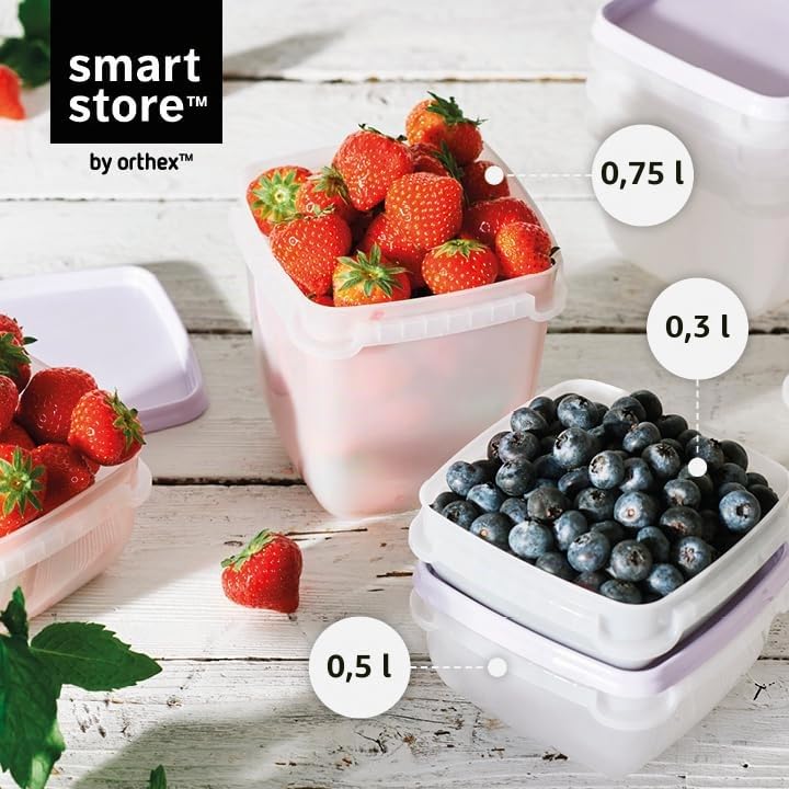 SmartStore flache Frischhaltedosen mit Deckel 2x 1,2L, 24x12x6,5cm – Ansicht 5