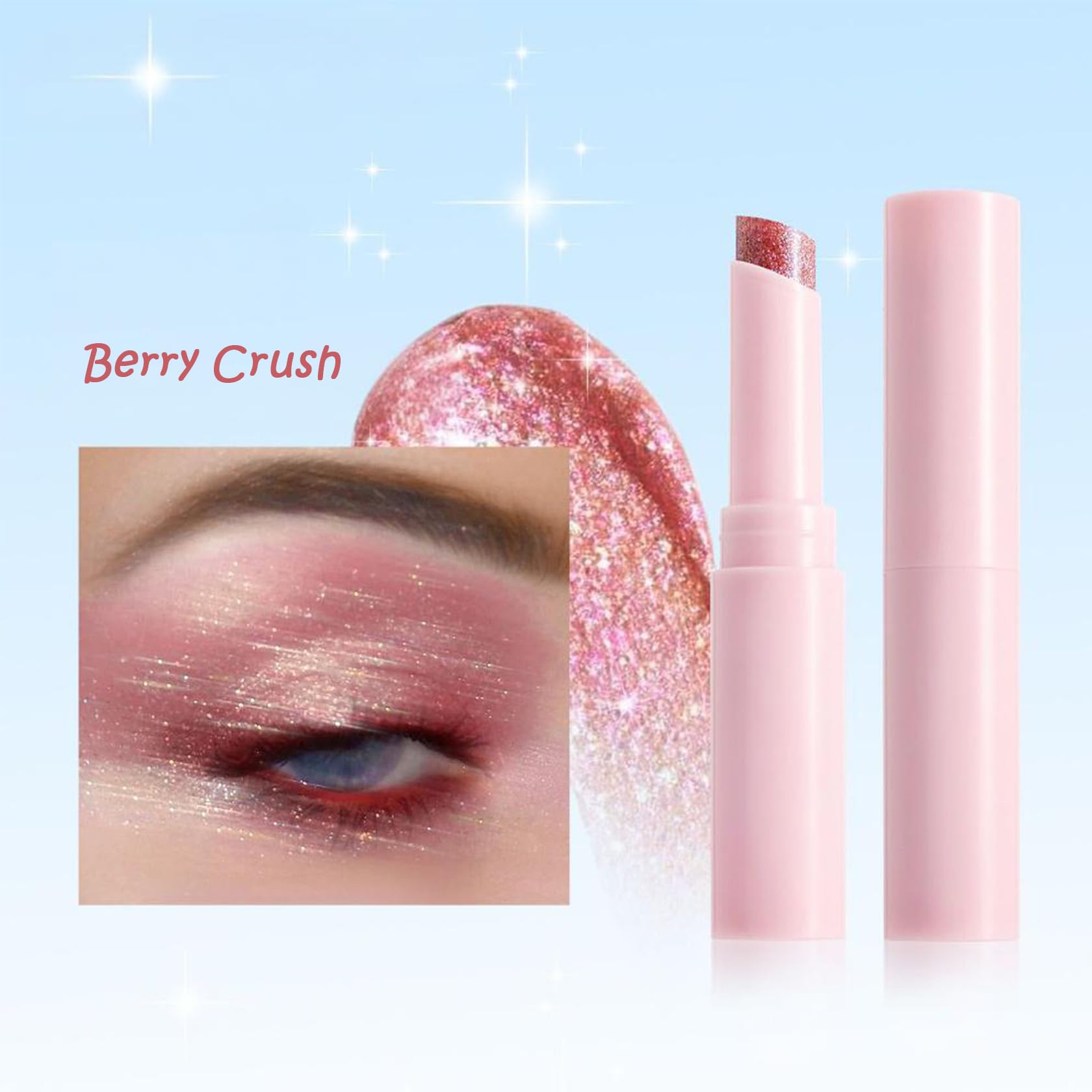3PCS Multi-Use Highlighter Makeup Pencil, Jelly Glitter Eyeshadow Stick Set - Image 3