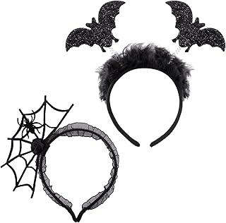 Dekewe 2 Stück Schwarz Fledermaus Haarreif, Halloween Haarreifen für Damen Herren Kinder, Erwachsene Bat headband Vampir S...