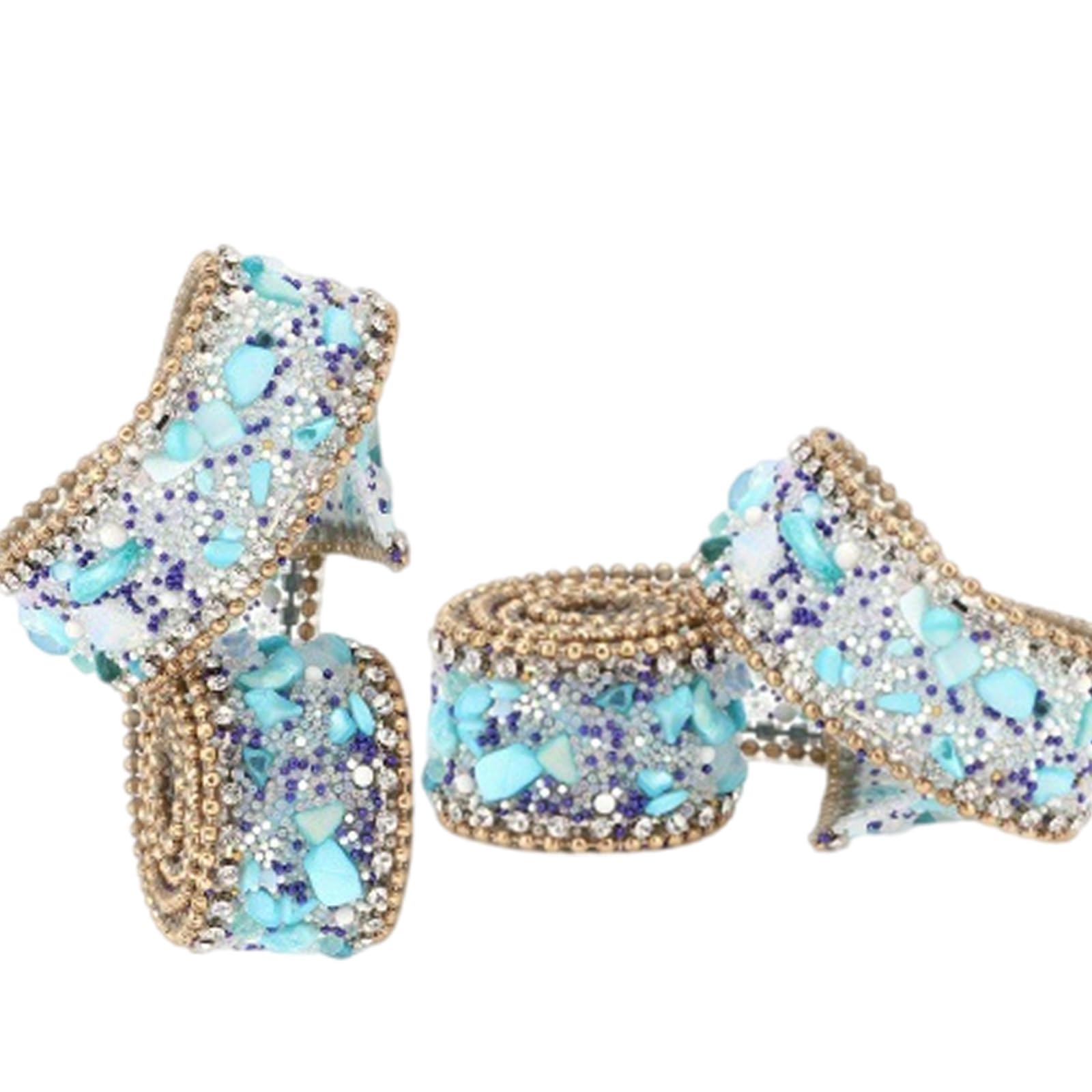 Nucelit 2 Rolls Rhinestones Ribbons Rhinestones Chain Iron/Sew on Trim for Dress Decoration