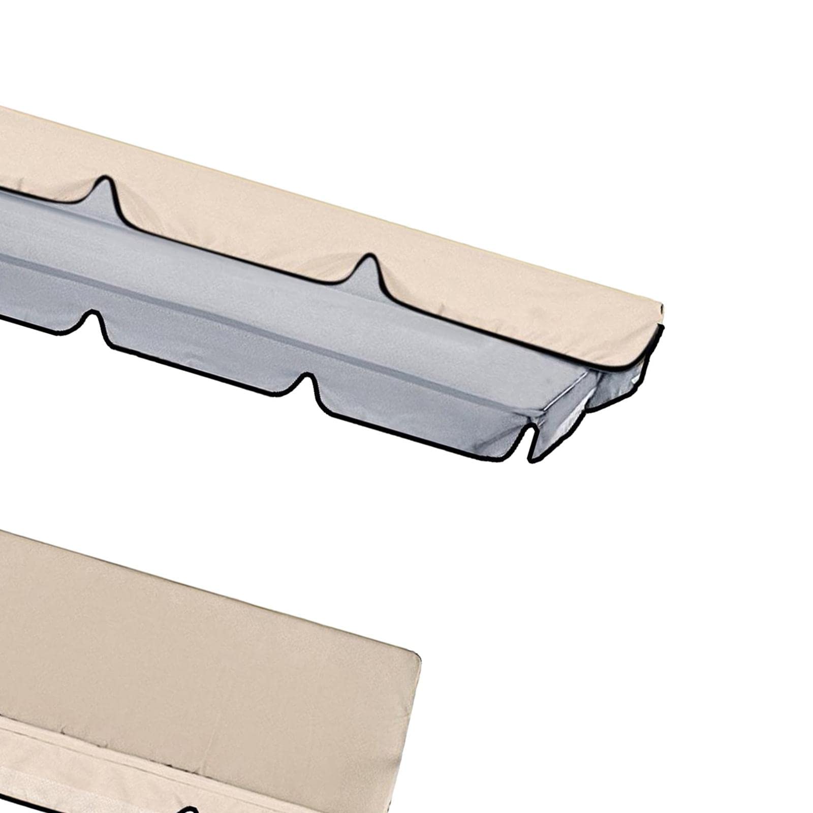 KRAAFTAR 3 Seat Swing Cover Set Swing Canopy Cover and Seat Cover Replacements Beige-image-11