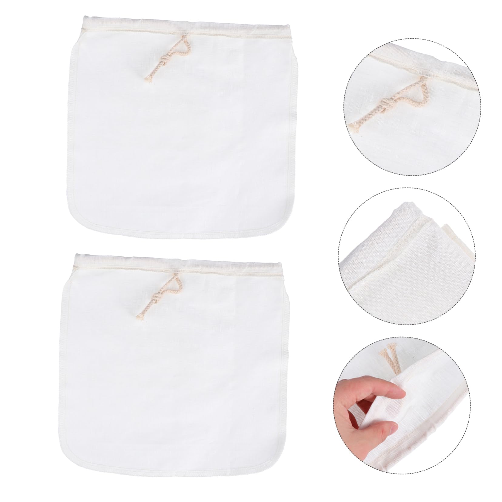 COLLBATH 2pcs Reusable Food Straining Bags Thickened Filter Pouches for and Tea Washable