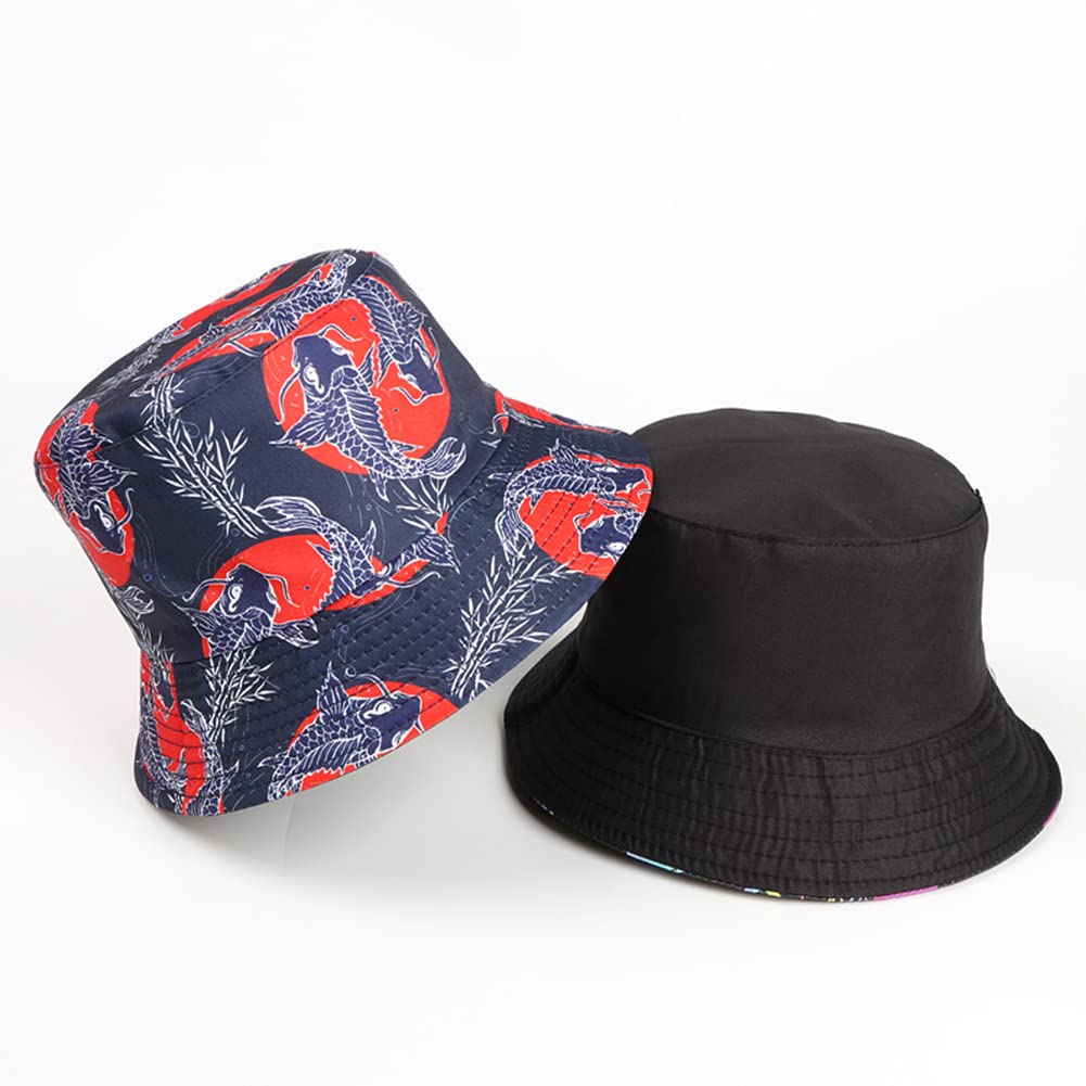 Chapeau Bob Réversible Unisexe Marguerite - 100% Coton - Taille 56-58cm - Pour Randonnée, Plage