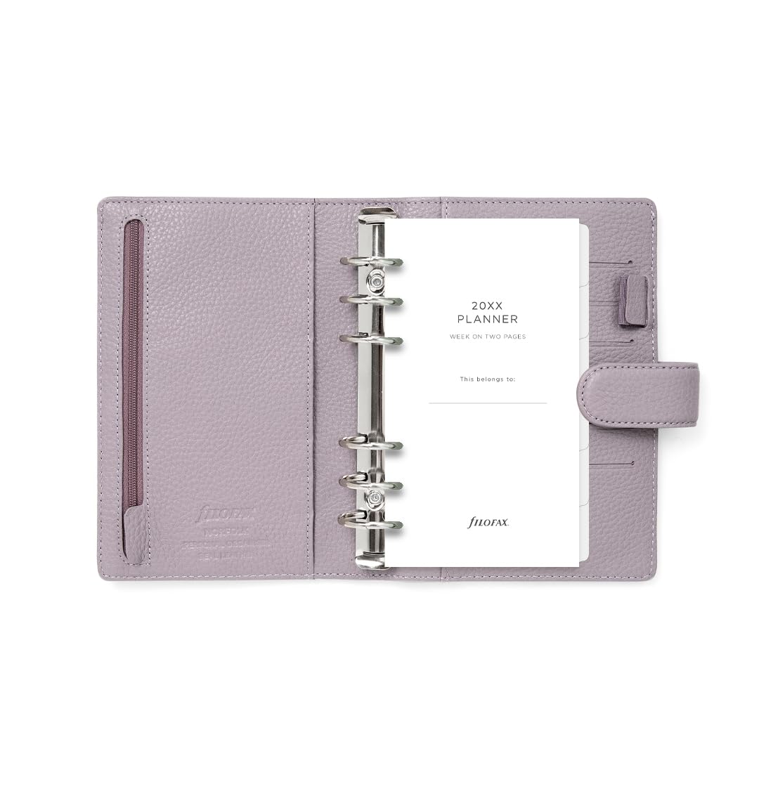 Filofax - Personal Leather Organiser - Norfolk - Lavender