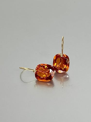 Madeira Citrine Earring Handmade Jewelry 925 Sterling Silver Cushion Gemstone November Birthstone