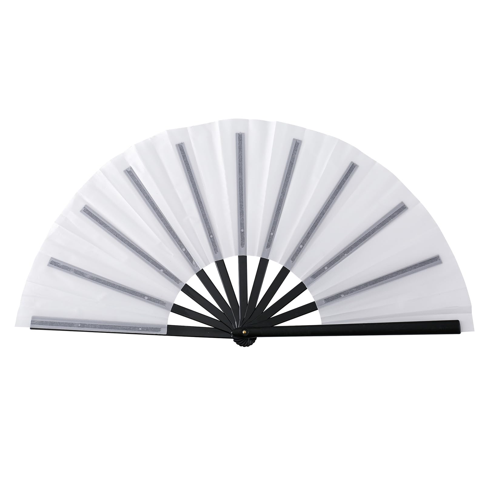 Tfaoys White 10Inch Kungfu Folding Handheld Fan With Black Bone Color Hand Fan For Cultural Displays And Celebration Supplies Kungfu