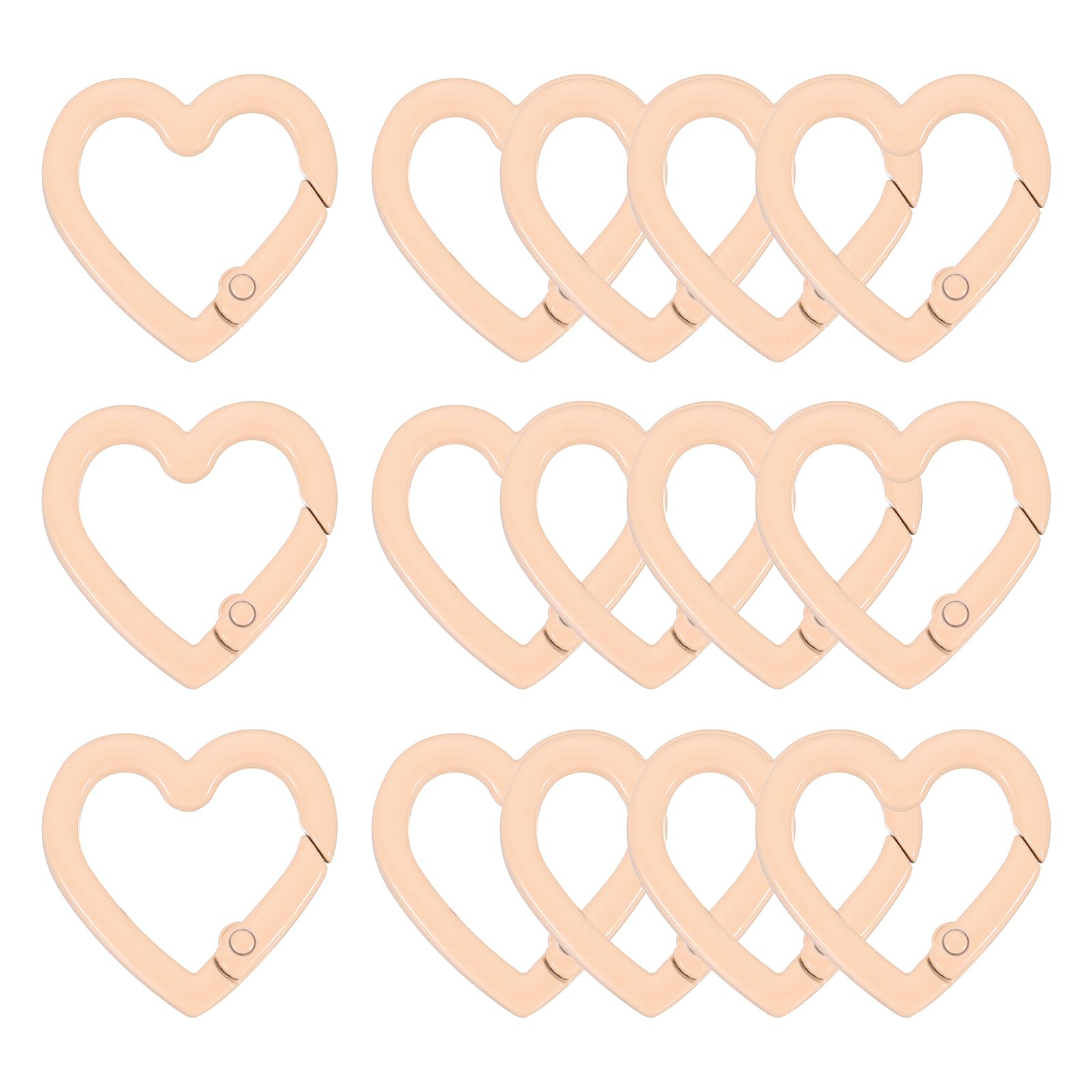 uxcell Heart-Shaped Trigger Snap Clip Keyrings Spring Buckle Snap Hook Clip for Keychains