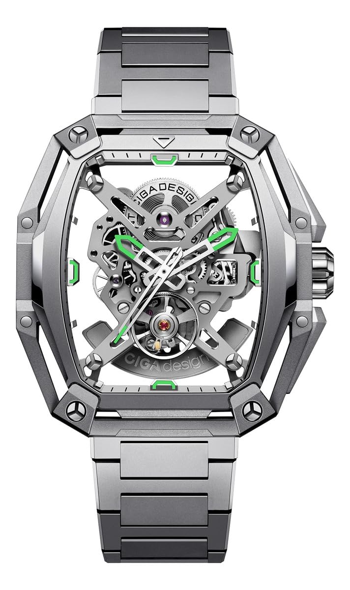 CIGA Design Z Series Hunter Automatico Acciaio Scheletrato Tonneau Zaffiro Orologio Uomo