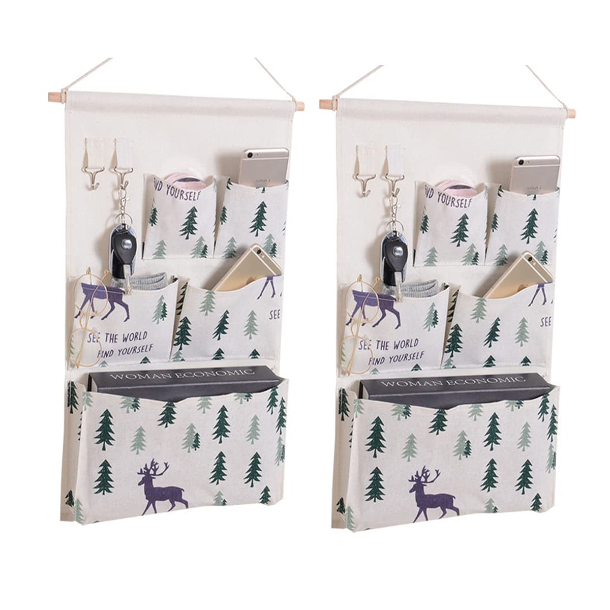 Portaoggetti Da Appendere 4 Pezzi - Con Tasche E Ganci - Per Camera Bambini, Bagno, Camera Da Letto - Foto 7