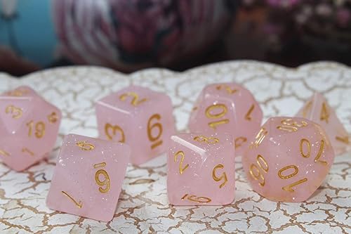 Miniatura 5 de DND - Juego de dados poliédricos RPG para Dungeons and Dragons(D&D) Pathfinder, MTG, dados para juegos de rol (rosa)