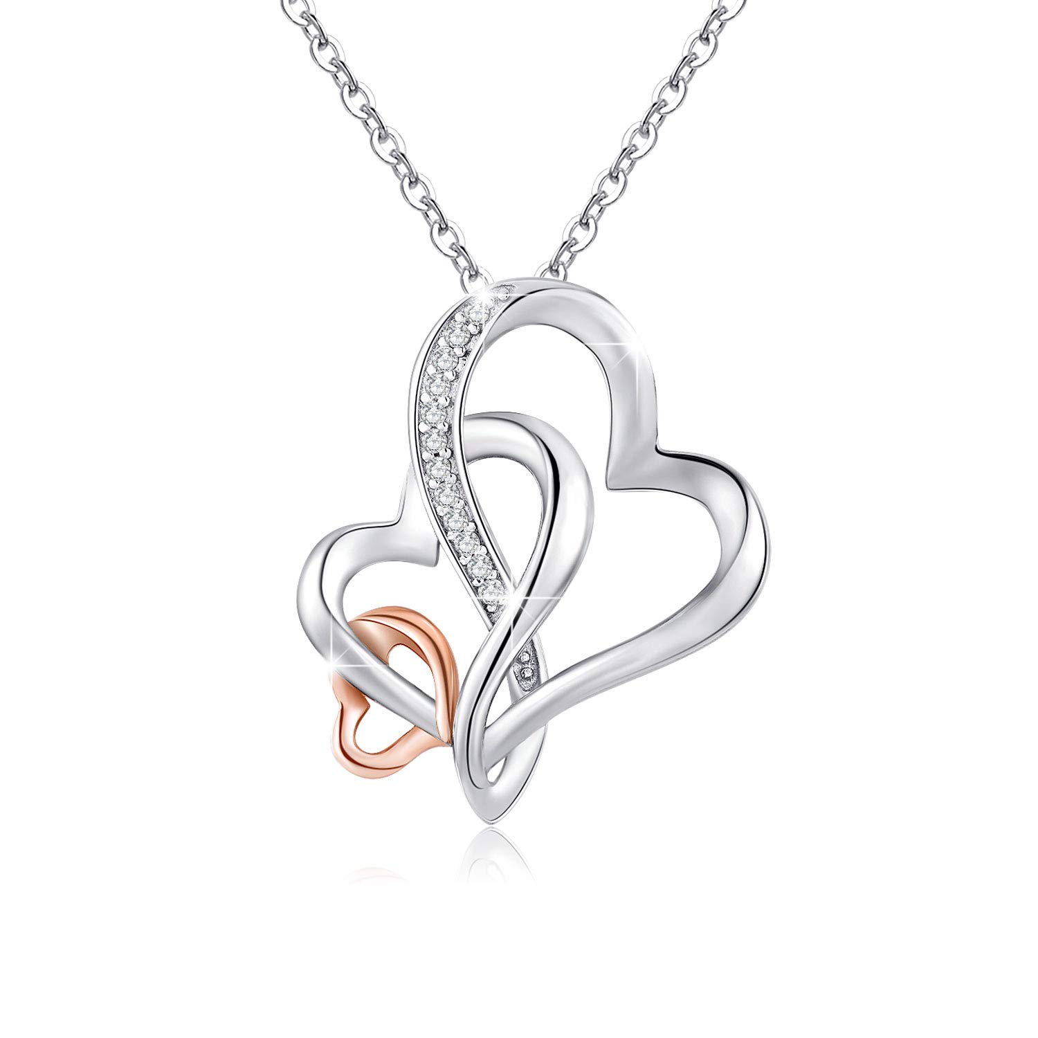 Three Generations Heart Necklace For Grandma Gifts Jewelry S925