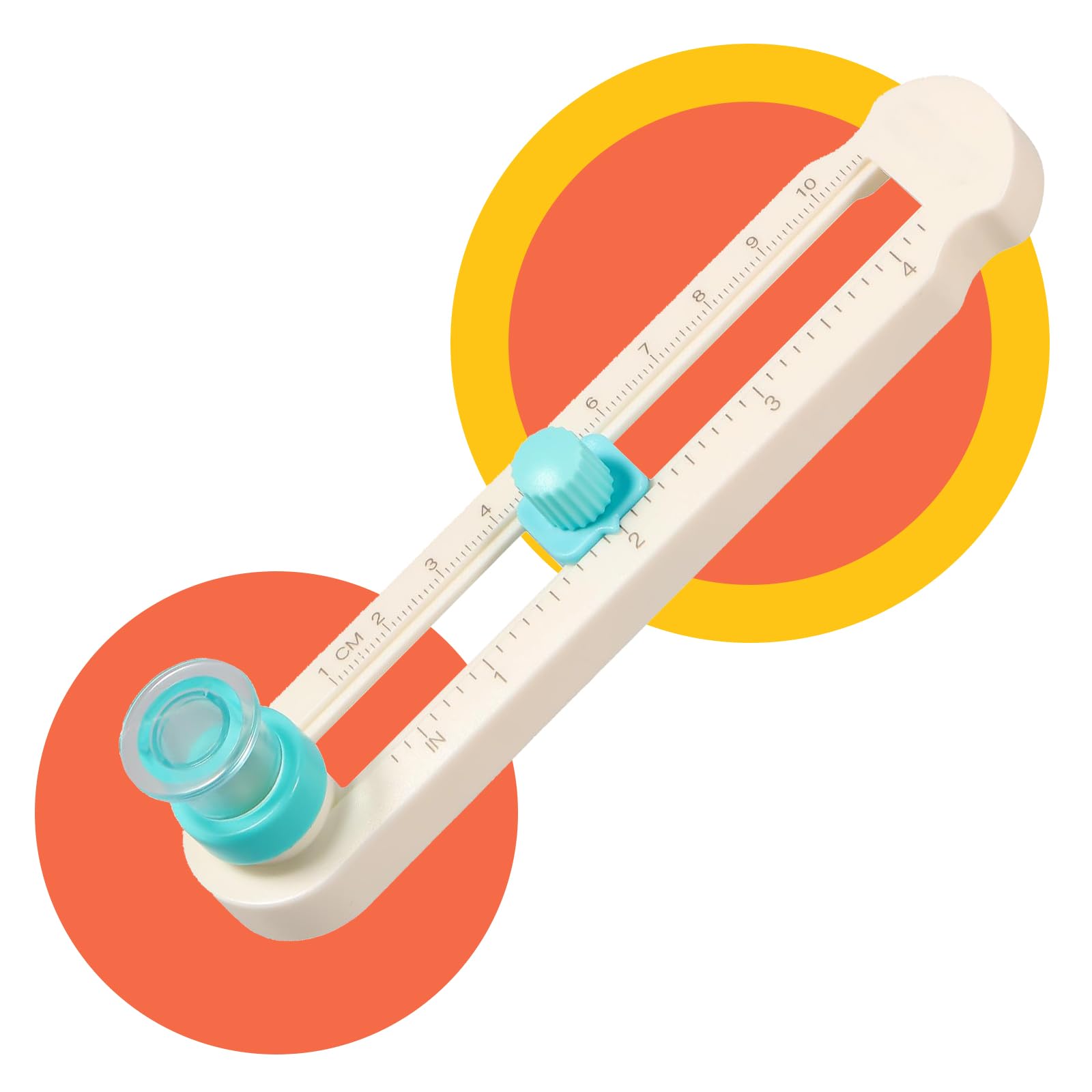 Circular Paper Cutter, Adjustable Circular Cutter, 360° Rotary Trimmer, Diameter 2-20 cm, for DIY Cardboard, Paper, Photo, Craft Paper and Labels (White)