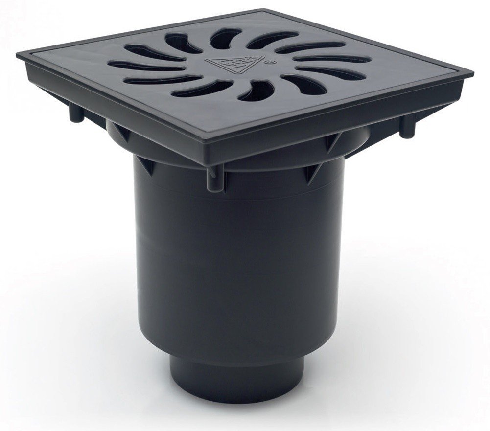 MCHYard Drain Basement Channel Shaft with Plastic Grate - Load up to 1500 kg - 245 x 245 mm - (328-P)