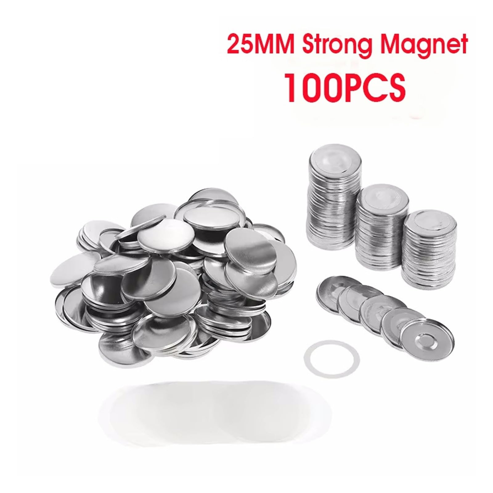 100 stücke 58mm Starke Weiche Magnetische Kühlschrank Aufkleber Abzeichen Material DIY Blank Pin Button Abzeichen für Bürospind(25MM Strong Magnet)