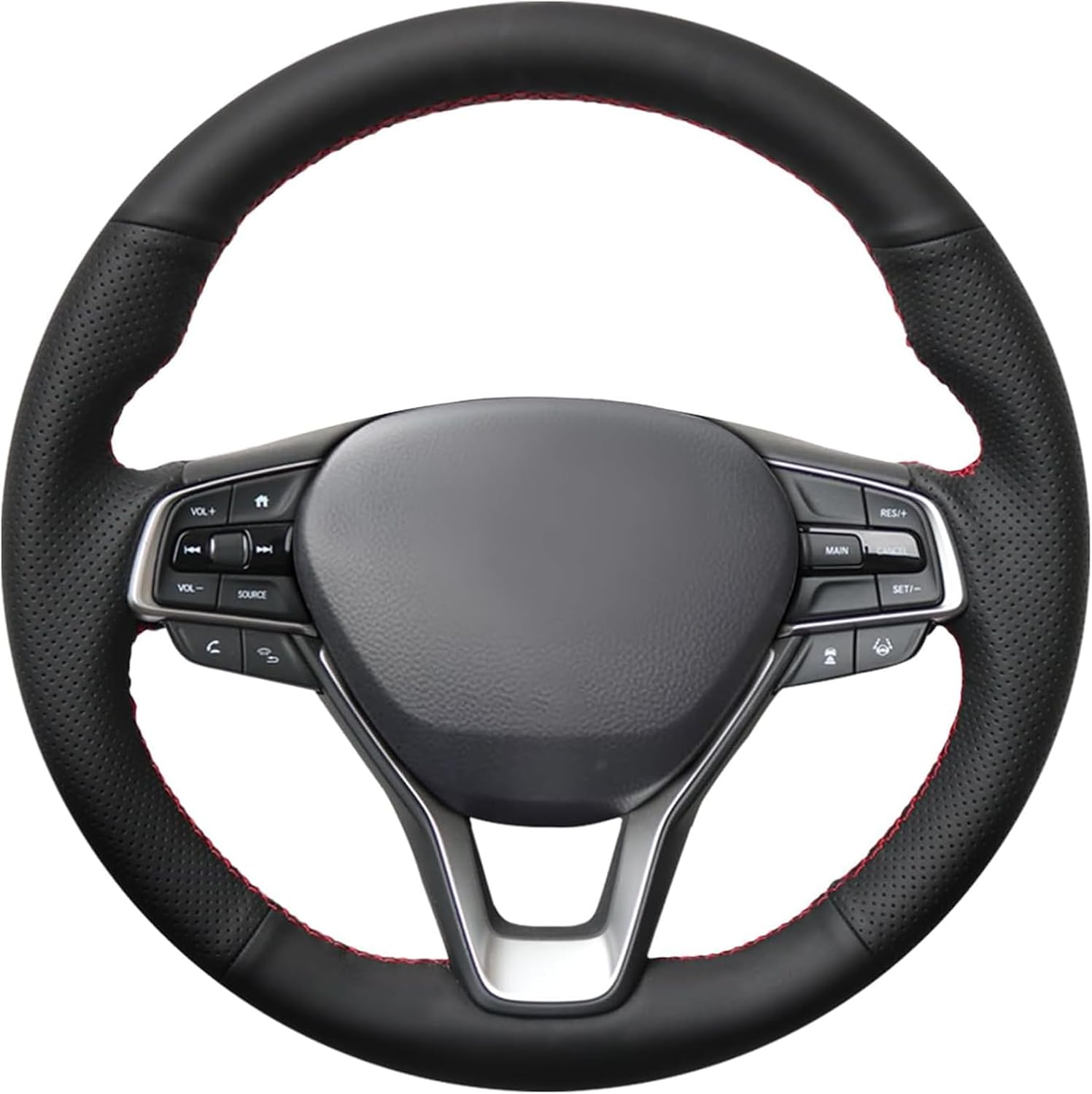 Genuine Leather Carbon Fiber Steering Wheel Cover for Honda Accord 10 2018 2019 2020 2021 2022 / Honda Insight 2019 2020 2021 2022 Accessories Interior Car Custom Hand Stitched OEM Parts