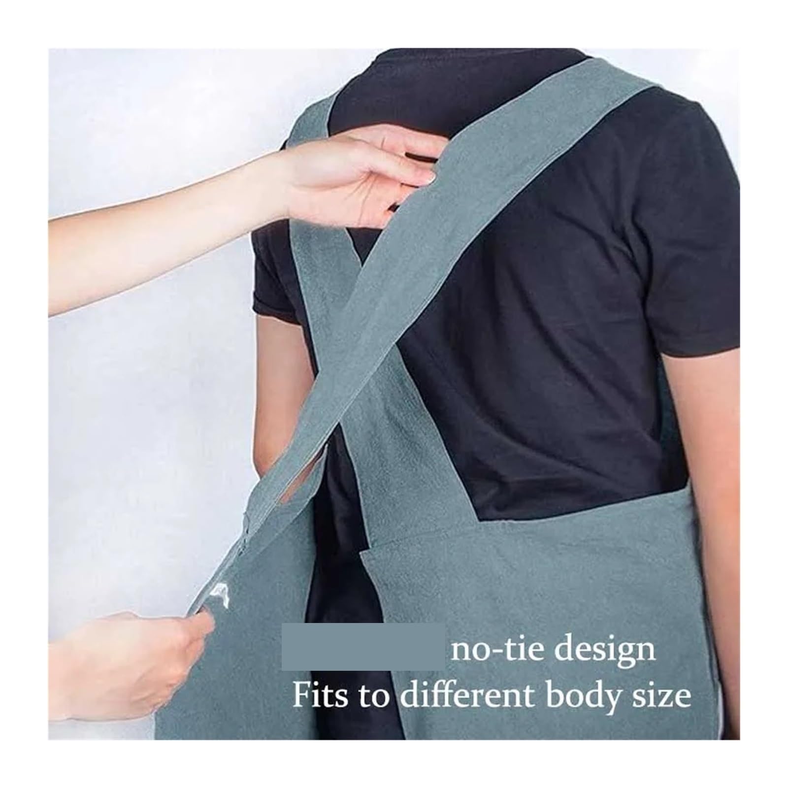 Tela Grembiuli Grembiule da cucina in cotone lavato con spacco frontale tasche for donna e uomo, retro incrociato antisporco for la pulizia della cottura