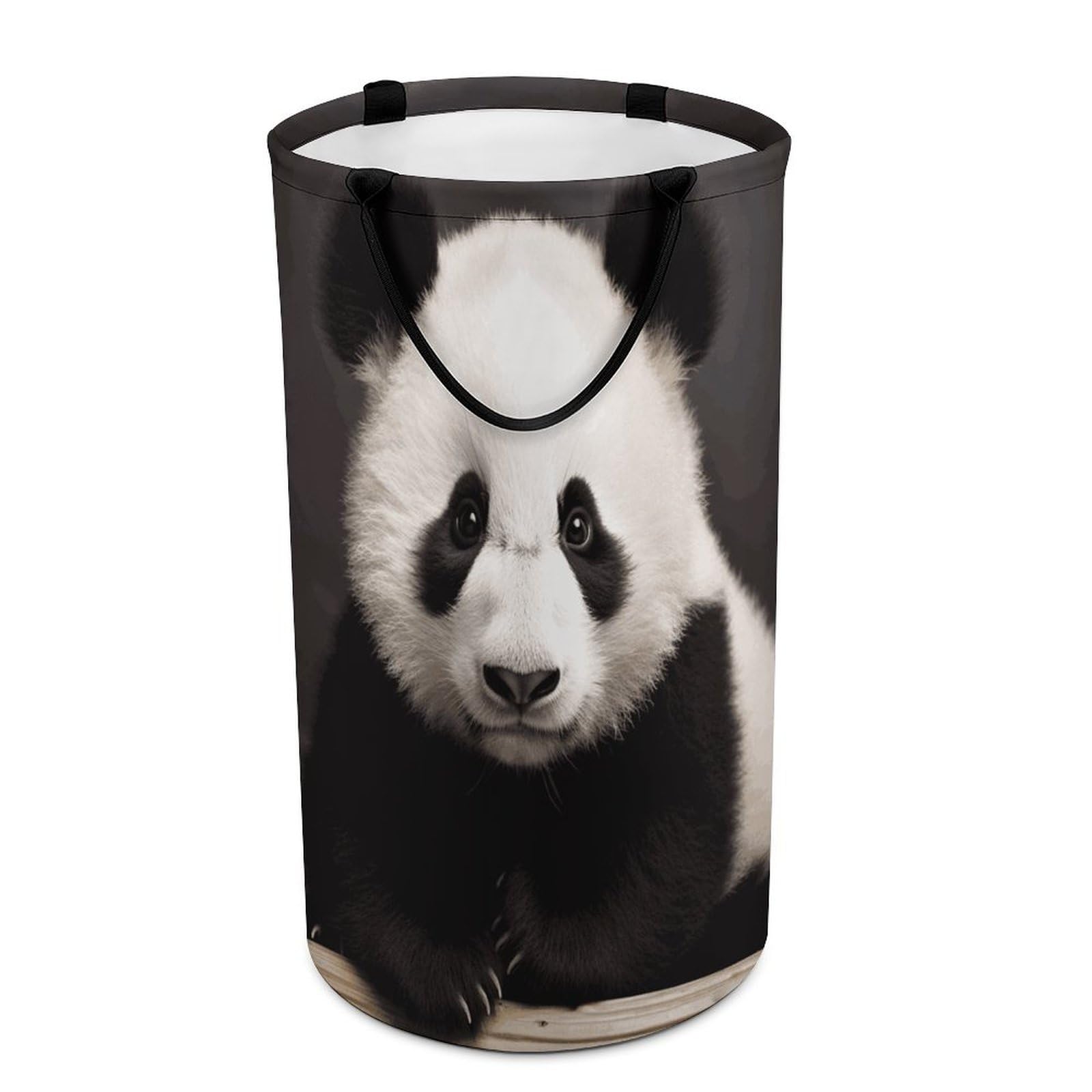 Panier à linge pliable avec poignées et revêtement étanche motif panda