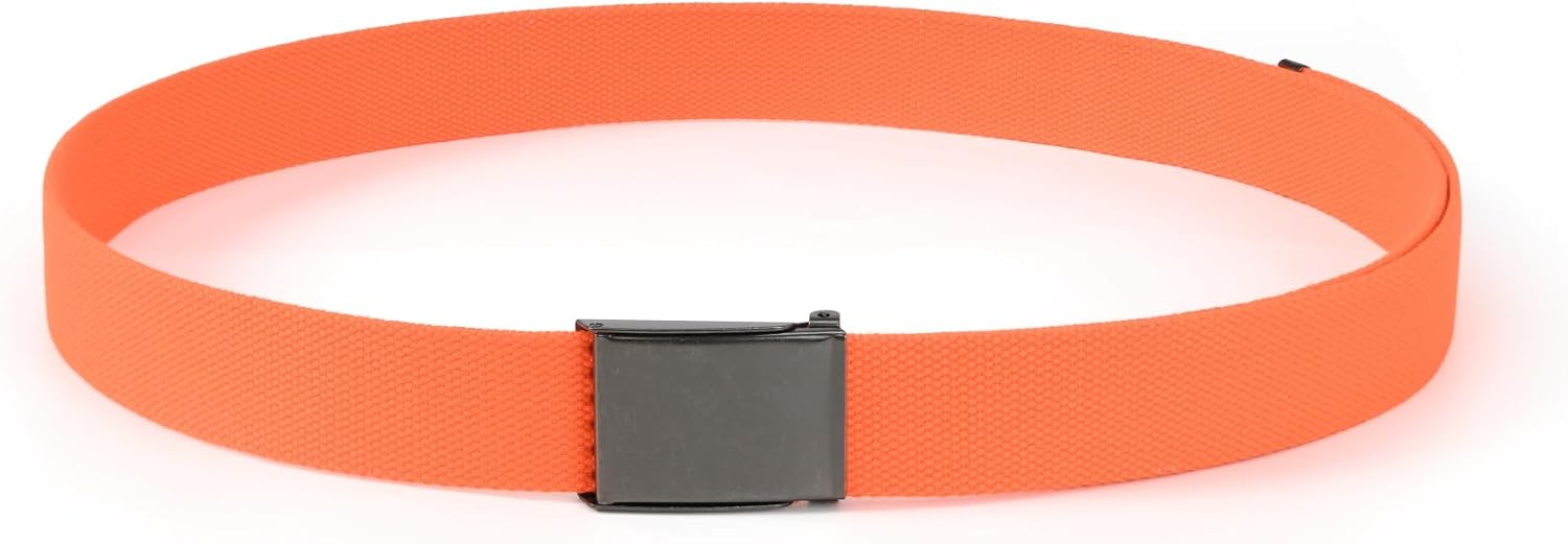 Mile High Life Canvas Web Belt | Cut to Fit Up to 52" | Flip-Top Matte Silver Nickel Buckle 12 Colors - Image 3