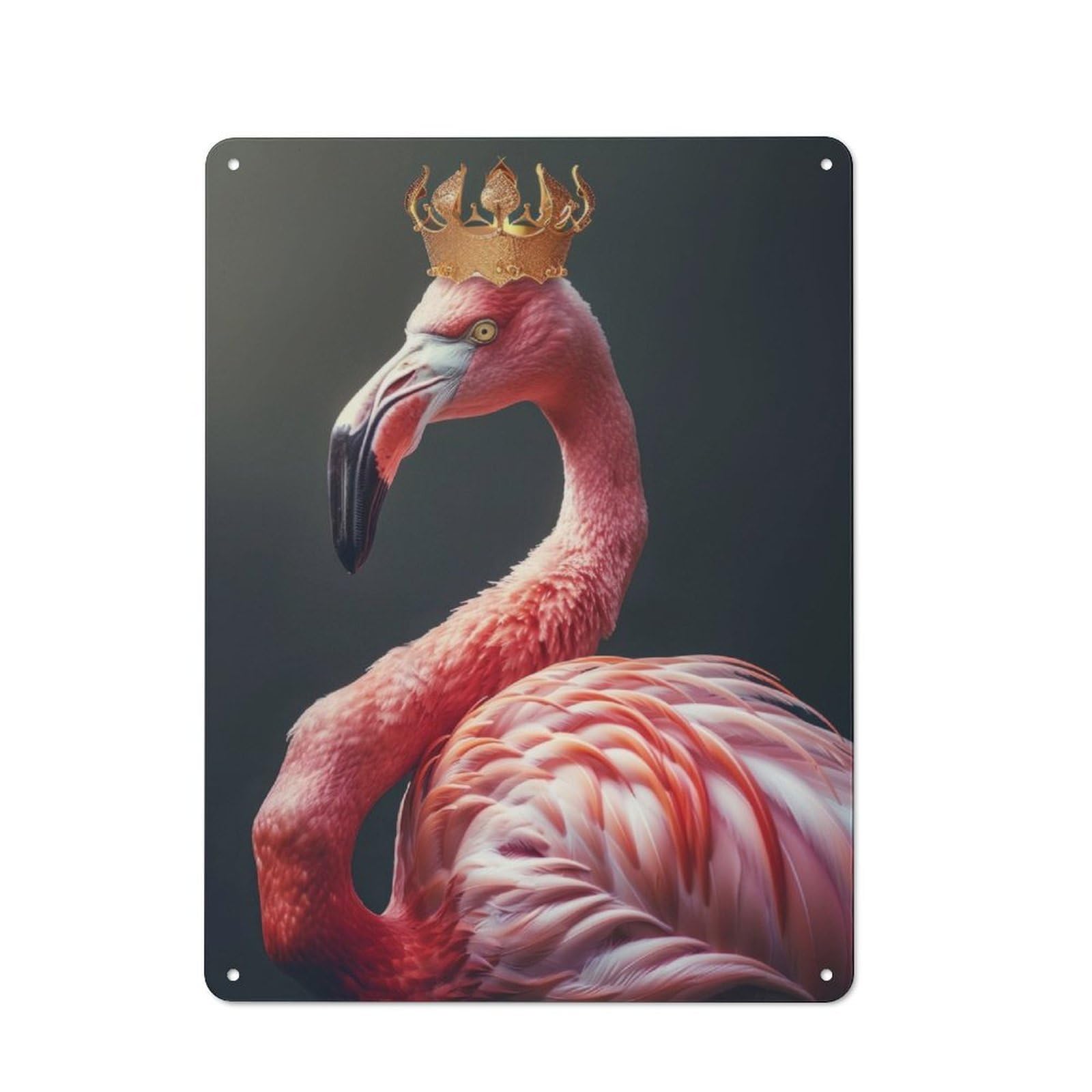 Junmoney Flamingo King Metal Wall Sign 40X30cm Featuring For Pub Or Café, For Pub Decor Enthusiasts, For Retro Home Interiors