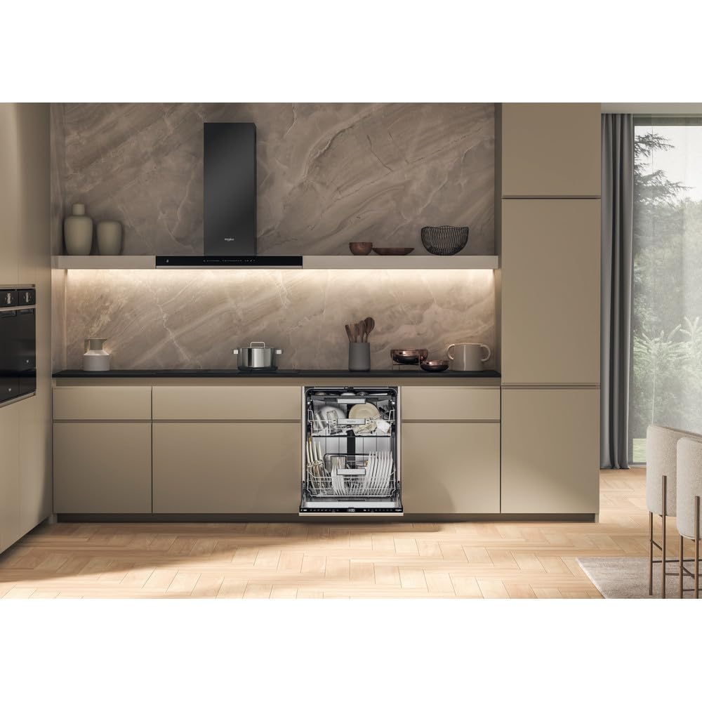 Whirlpool W7I HF60 TU - Lavastoviglie 60 cm, 15 coperti, scomparsa totale, Classe energetica A, Nero