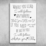 Photo Gallery targa in metallo da parete con scritta in lingua inglese "where you lead of carole king i will follow anywhere that you tell me to vintage", decorazione da parete in metallo, 20,3 x 30,5 cm Photo Gallery targa in metallo da parete con scritta in lingua inglese "where you lead of carole king i will follow anywhere that you tell me to vintage", decorazione da parete in metallo, 20,3 x 30,5 cm