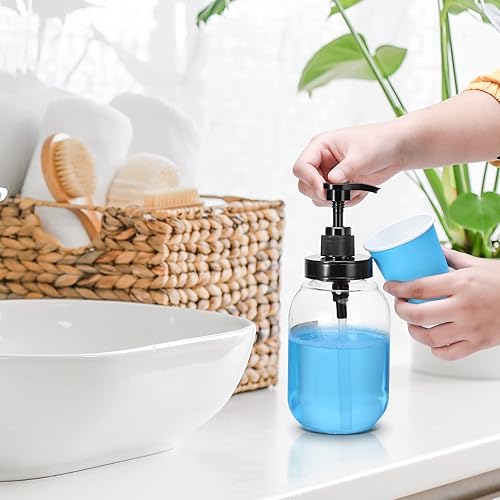 Miniatura 3 de Summark Dispensador de enjuague bucal para baño botella de bomba de enjuague bucal con soporte de taza de acero inoxidable contenedor de enjuague