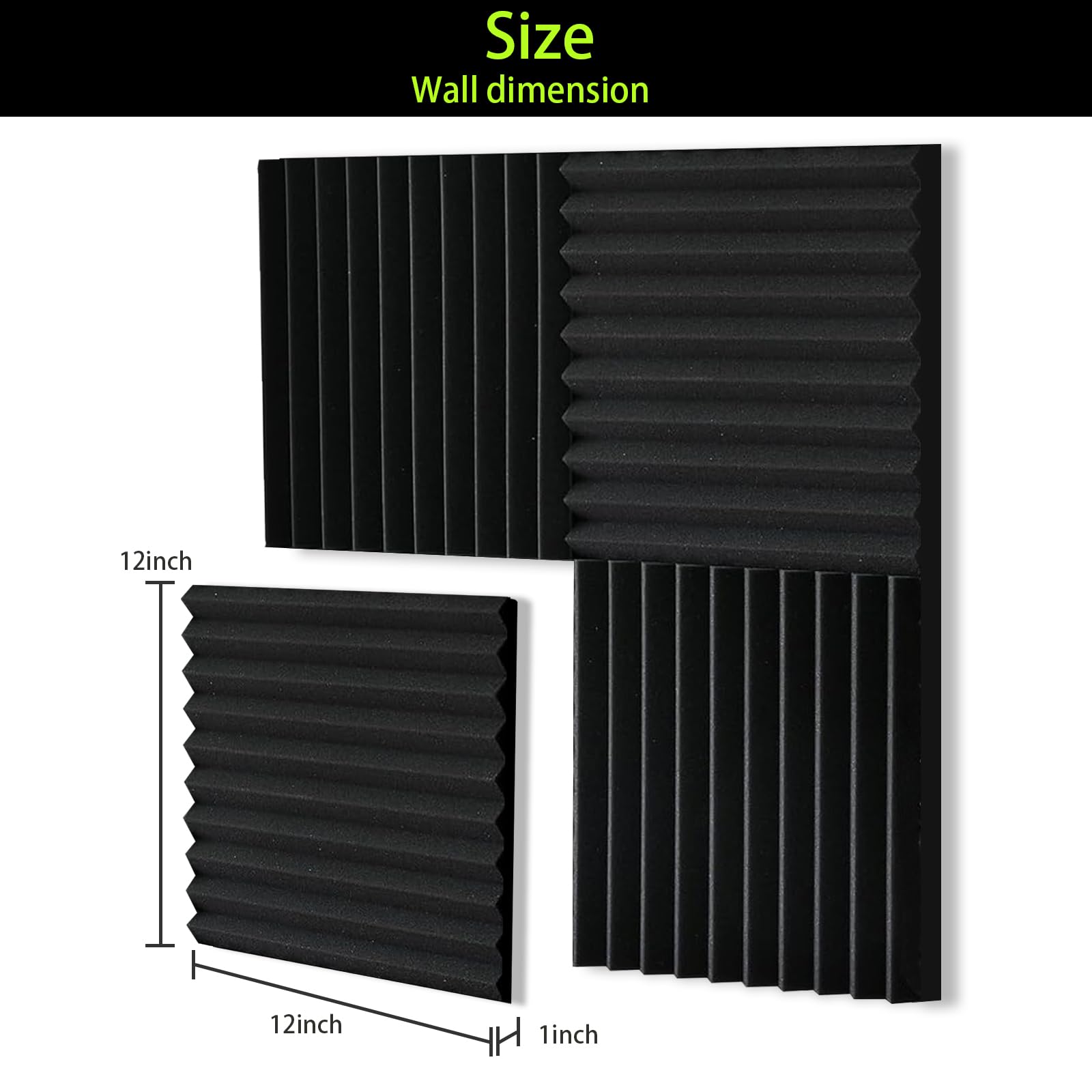 Amazon.com: 54 Pack Sound Proof Foam Panels for Walls 12x12x1