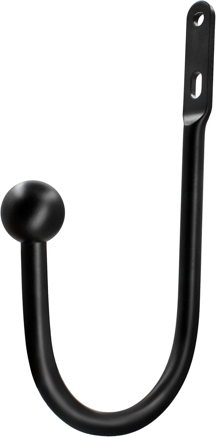 VRSS Curtain Tiebacks Drapery Holdbacks Simple Style (2pcs Black) : Home & Kitchen