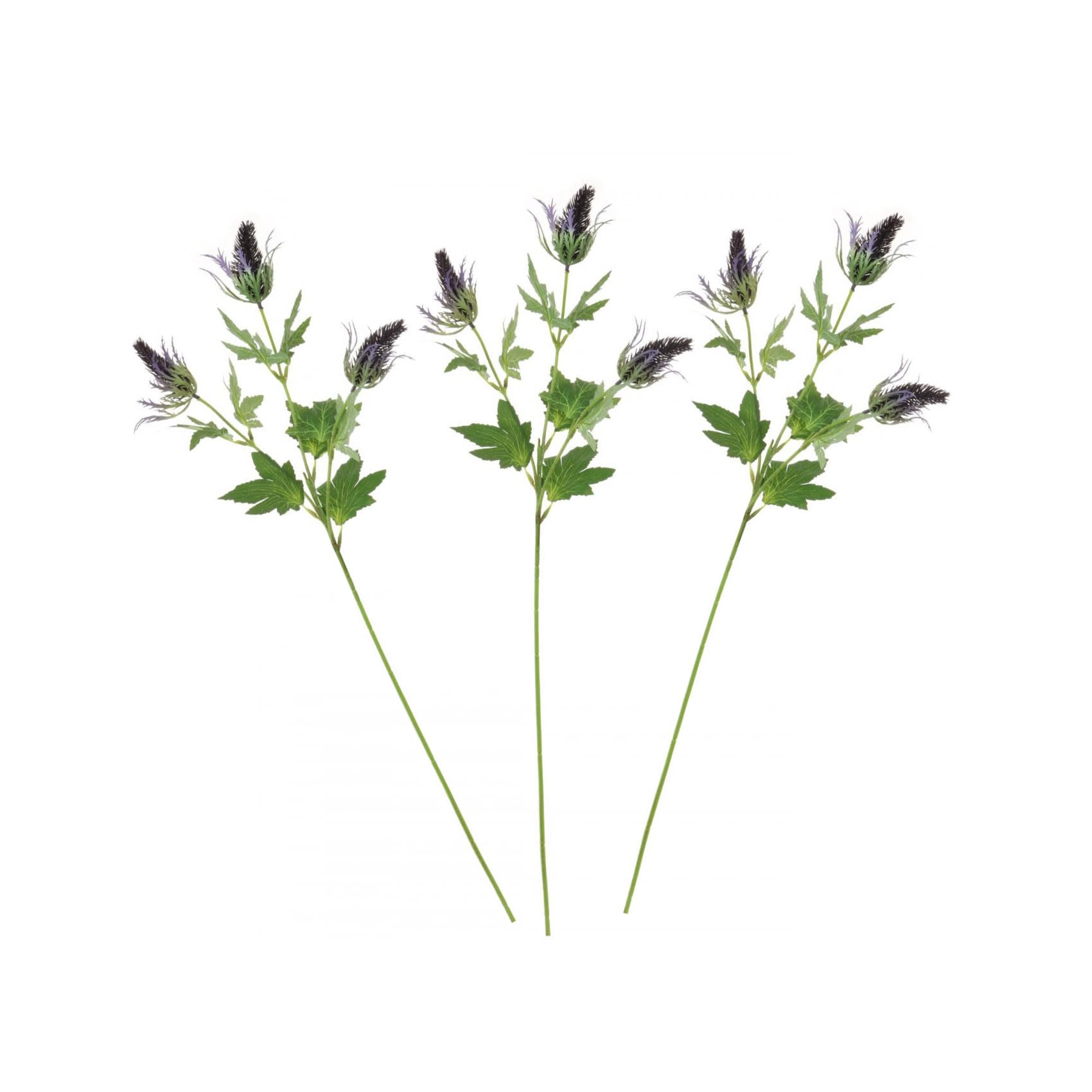 Floristrywarehouse Purple Artificial Eryngium Or Sea Holly Spray 69Cm/27 Inches Pack Of 3