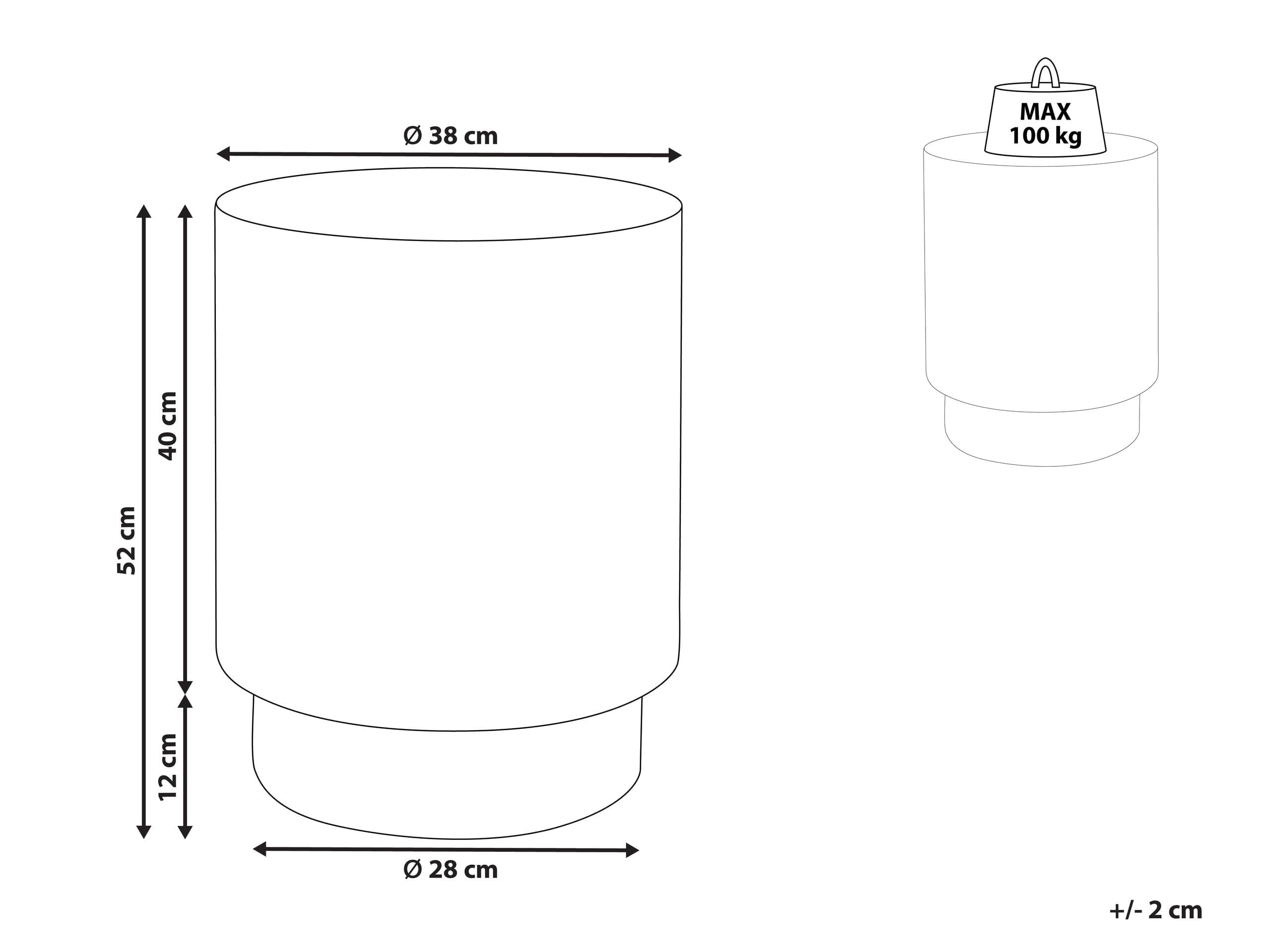 Beliani Table d'Appoint Striée Moderne MgO Ronde Résistante aux UV et aux Taches Blanche Biccari