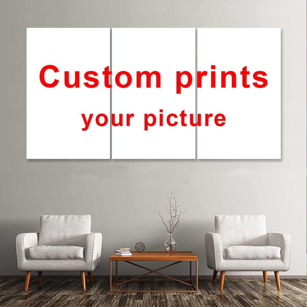 Custom Your Pictures on Canvas Prints Personalized Canvas Wall Art Turn Family Photo Your loved Posters to Art Good Gift Ideas Home Decoration for Living room Kids and Friends (12x16inchx3, No Frame (Only Canvas))
