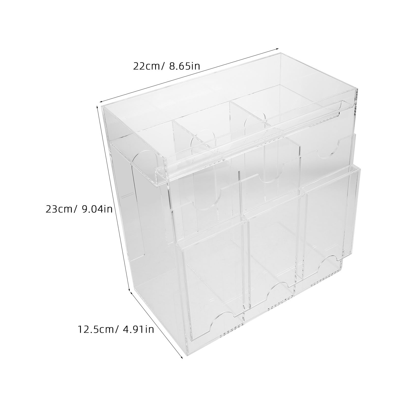 Scatola Porta-carte in Acrilico, Card Organizer e Card Case, Contenitore Trasparente Scomparti Multipli e Base Stabile per Collector Boosters e Biglietti da Visita, da Scrivania