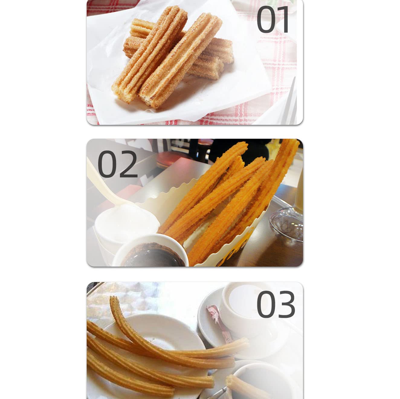 COYEUX Manueller 2-Liter-Churros-Füller, spanische Donut-Maschine, mit 5 Spritztüllen, für gewerbliche Restaurants, Cafeterias, Bäckereien